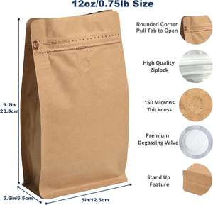 <span class=keywords><strong>Bolsas</strong></span> de Café con Logotipo Personalizado, Material Ecológico de Grado Alimenticio con Ventana Transparente, Empaque Reutilizable y Duradero para <span class=keywords><strong>Bolsas</strong></span> de Café - Product Image 4