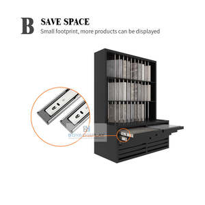 Espositore per Pietre Personalizzabile, Robusto, Industriale, in Tubo Quadrato Bianco, Alta Resistenza, Reclinabile, Torre Espositiva per Pietre - Product Image 4