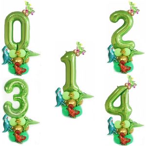 Ballons géants en aluminium chiffres 0-9 dinosaures, centres de <span class=keywords><strong>table</strong></span>, décorations pour baby shower garçon fille, 1er <span class=keywords><strong>anniversaire</strong></span>, événements et fêtes - Product Image 1