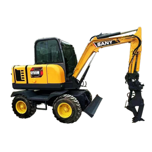 Used Wheeled Excavator SANY 5.5 Ton 5 ton 6 ton <b>Mini</b> Excavator Engine China Sany Sy55w Sy55 for Sale CE Certified - Product Image 1