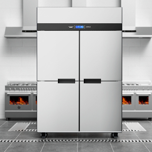 Réfrigérateur vertical à <span class=keywords><strong>double</strong></span> température à 4 portes, refroidissement par air, congélateur vertical, équipement de cuisine de restaurant - Product Image 6