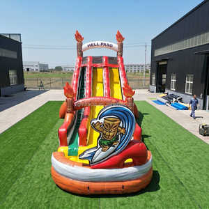 Toboggan <span class=keywords><strong>aquatique</strong></span> gonflable géant de 43 pieds avec deux pistes et piscine, équipement de <span class=keywords><strong>parc</strong></span> <span class=keywords><strong>aquatique</strong></span> commercial à vendre - Product Image 2