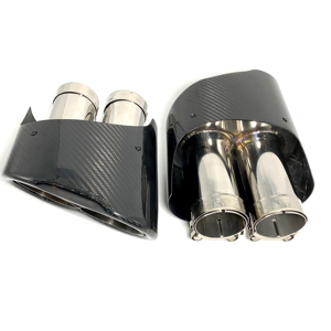 1 paire de embouts d'échappement pour <span class=keywords><strong>Audi</strong></span> A3 A4 A5 A6 A7, mise à niveau vers <span class=keywords><strong>RS3</strong></span> RS4 RS5 RS6 RS7 AK, tuyau d'échappement en fibre de carbone de haute qualité - Product Image 4