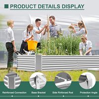 Kit de jardinière surélevée Land Guard 842 ft en acier inoxydable 16 oz avec trous de drainage, design moderne pour légumes d'extérieur