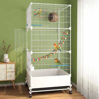 Volière de luxe pour perroquets, calops et perruches - Cage d'intérieur de grande taille avec structure métallique