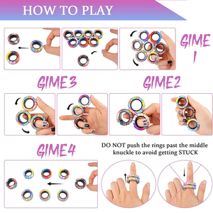 Anneaux Magnétiques Anti-Stress pour Adultes, Adolescents, Garçons, Enfants – Jouets Magnétiques pour TDAH et Anxiété – Anneaux Fidget Spinner pour le Soulagement et les Cadeaux - Product Image 4