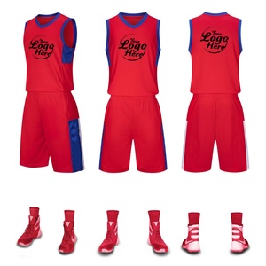 Ensemble de survêtement de basketball personnalisé respirant et à séchage rapide, grande taille, avec logo imprimé par transfert thermique pour le sport - Product Image 2