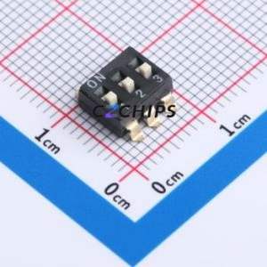 ZX-2.54BM-3PSMD DIP Switch SMD Switch Flat Toggle, Groove Type Single Pole Single Throw 3 2.54mm - Product Image 1