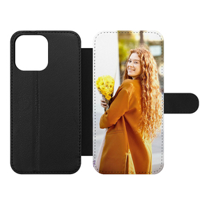 Funda de piel sintética en blanco para sublimación con soporte y tapa abatible para <span class=keywords><strong>iPhone</strong></span> 18, 18 Pro, 18 Pro Max, 17, 16 Pro Max - ¡En stock! - Product Image 1