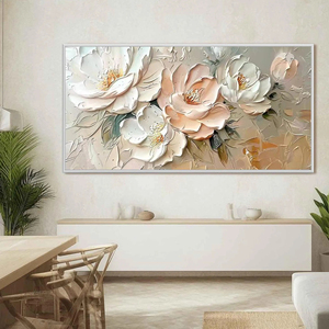 Floral Texture Minimalist Wall Arts Large <b>Canvas</b> Hand painted <b>Framed</b> Oil Painting Indoor home decor gift for housewarming - Product Image 6