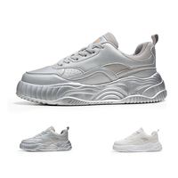 Chaussures de sport pour homme, baskets à lacets, rehaussantes, en PU, confortables, personnalisées, décontractées, pour la marche