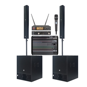 Professional Audio DJ Party Stage Sound <strong>System</strong> 4x4 Columns Pro Column <strong>Speaker</strong> 18-Inch Active Subwoofer 8ohm PA <strong>System</strong> Stage - Product Image 1