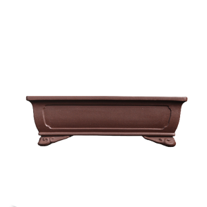 Pot à Bonsaï Rectangulaire Zisha, Surface Kui, Pied Ruyi, Style Chinois Classique, Grande Taille - Product Image 5