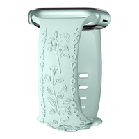 Bracelet en silicone 3D en relief et fleur en silicone souple gravée pour Apple Watch 10 (WB1044T)