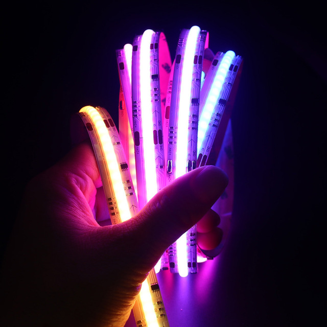 Programmable RGBW COB Led Strip Waterproof 12V 24V RGBIC WS2812B WS2815 Flexible RGB Pixels Addressable COB Led Strip Light