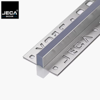 Profilé de joint de dilatation en acier inoxydable brossé avec insert coloré pour carrelage mural et de sol en céramique