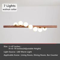 Lustre suspendu moderne nordique en bois et verre laiteux pour la décoration intérieure de la salle à manger