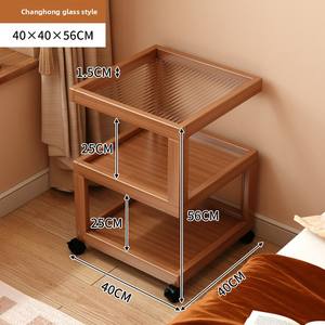 Mesa Auxiliar de Bambú Moderna y Móvil para Sala de Estar, Mesa de Centro, Mesa Lateral para Sofá, para Dormitorio o <span class=keywords><strong>Casa</strong></span> de Alquiler - Product Image 3