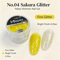 Mixcoco Gel Glitter Sakura Soak Off UV LED con Paillettes a Fiore di Ciliegio per Manicure Professionale e Decorazione Unghie Fai da Te a Casa