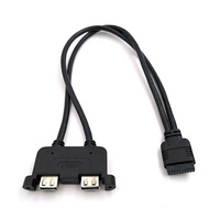 Kabel adaptor Panel depan Motherboard USB 3.0 3.0 USB 20Pin betina ke USB 3.0 ganda