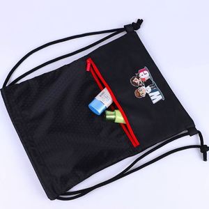 Mochila Negra con Cordón, Bolsa de Hombro Promocional de Poliéster - Product Image 3