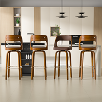 Tabourets de bar modernes à hauteur réglable, pivotants, en bois massif/cuir, résistants à l'eau, pour l'extérieur, la salle à manger, la salle de sport, l'école