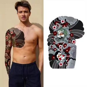 Adult Arm Sleeve Temporary <b>Tattoo</b> Sticker Waterproof Long Lasting Black Body Art Decal Durable <b>Paper</b> Professional Salon Use - Product Image 1
