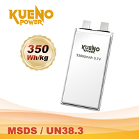 Batterie semi-solide Kuenopower 350 Wh/kg 33 Ah, cellules lithium NCM en pochette ultra-légères 350 g, décharge 10C
