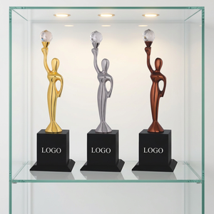 Durable Stylish Wood Lady <b>Trophy</b> with Gold Finish Engraved Portable Custom Branding Trade Shows Corporate Giveaways Casting - Product Image 1