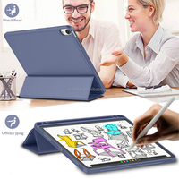Étui pour iPad 12 A19 2026 iPad (A16) 11e génération 2025 iPad 10e génération, coque en silicone magnétique pliable avec support intelligent et porte-crayon