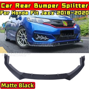 Fit Jazz Front Bumper <b>Splitter</b> Matte Black Sport Style Front Bumper Spoiler for Honda Fit Jazz 2018-2020 Car Accessories - Product Image 1