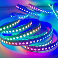 Bande LED RGB IP20 WS2815 personnalisée en usine, avec circuit intégré intégré, sur circuit imprimé blanc ou noir, pour la conception d'éclairage