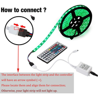 Contrôleur de bande lumineuse LED IR RGB universel ESann DC5V 44 touches, DC 12V pour bande LED RGB 3528 5050