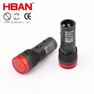 مصابيح إشارة LED صناعية بلاستيكية مقاومة للماء من مصنع HBAN، طراز AD16-16DS، 16 مم، لوحة معدات PLC، مصباح إشارة LED بجهد 24 فولت - Product Image 2