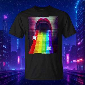 T-shirt esthétique LGBTQ Vaporwave Glitch, style rétro Synthwave, unisexe, taille adulte - Product Image 3