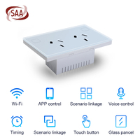 Bon prix, panneau en verre en matériau PC standard AU pour Google Home Alexa Zigbee, interrupteur mural intelligent électrique 10A, prises