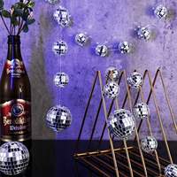 Boule à facettes en verre pour fête de Noël, discothèque, scène de club DJ, de 8 à 72 pouces, couleur argent, vert, rose, rouge