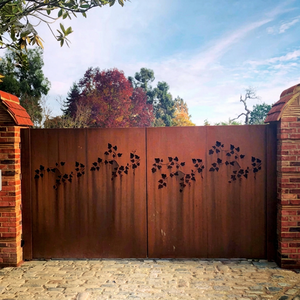Garden Driveway Gates Corten Steel Laser Cut Eco Friendly Waterproof Rodent Proof Easily Assembled Nature Fencing Locks Handles - Product Image 1