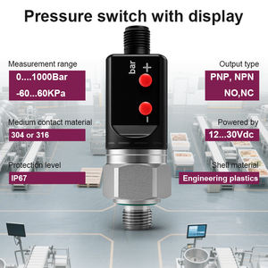 Kompakter Intelligenter 304 Edelstahl-Druckschalter PNP/NPN Einstellbar Messbar Unterdruck IP67-Zertifiziert für Wasserpumpen - Product Image 5