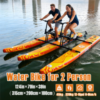 Vélo aquatique jaune-orange pour 2 personnes, en PVC Drop Stitch, vitesse 6-8 km/h, pédalier pour adultes, couple, lac, plage, loisirs