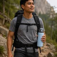 Bouteille de sport isotherme de luxe YEKEA 720 ml en acier inoxydable avec couvercle à clapet verrouillable et anti-fuite – Vente en gros