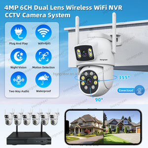 Hongnaer 4MP 6チャンネル2レンズホームIPセキュリティPTZカメラサーベールシステムセットキットEseecloud WiFiワイヤレスNVR <span class=keywords><strong>CCTV</strong></span>カメラシステム - Product Image 2