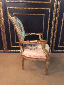 Fauteuils <span class=keywords><strong>Louis</strong></span> <span class=keywords><strong>XV</strong></span> design de luxe italien avec structure dorée, mobilier de salon fait main, fauteuils de loisirs - Product Image 6