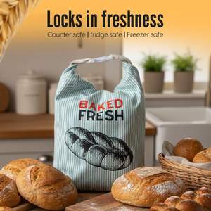 Sac à pain en coton et cire d'abeille, réutilisable, résistant au congélateur, pour le pain au levain fait maison, stockage alimentaire, cadeaux pour les boulangeres au levain - Product Image 5