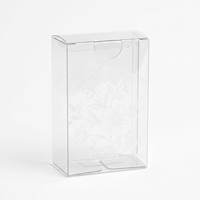 Boîte d'emballage en plastique transparent imprimée de motifs floraux personnalisés, fond à fermeture à pression, surface lisse, étui de présentation pour tube de baume à lèvres fait main