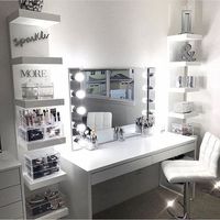 Mobilier de chambre à coucher moderne à bon prix, meuble de rangement avec lumière LED, couleur optionnelle, coiffeuse pour maquillage et coiffeuse avec LED