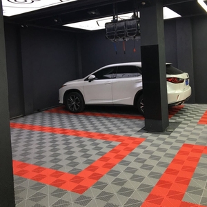 Tapis de verrouillage moderne en PP de couleur simple Carreaux de sol de <span class=keywords><strong>garage</strong></span> de drainage antidérapants Plancher intérieur en plastique - Product Image 2
