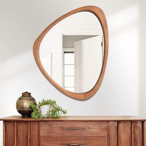 Espejo de Madera para Decoración Moderna de Mediados de Siglo, <span class=keywords><strong>Espejos</strong></span> <span class=keywords><strong>Decorativos</strong></span> para Dormitorio, Sala de Estar, Entrada y Pasillo - Product Image 3