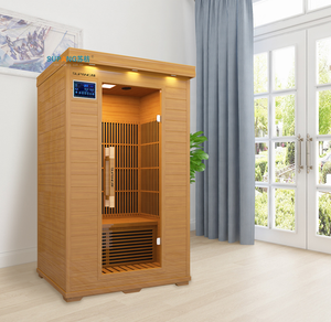 Nouveau design Sauna infrarouge électrique portable pour 2 personnes 7 chauffages Lumière colorée Panneau de commande informatique Bois de pruche massif - Product Image 3