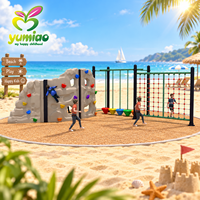 Mur d'escalade extérieur en plastique pour enfants, conception personnalisée OEM/ODM, avec filet d'escalade, structure de fitness type jungle, en promotion